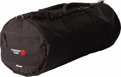 Gator black nylon drum hardware bag in a side-angle view with an end pocket