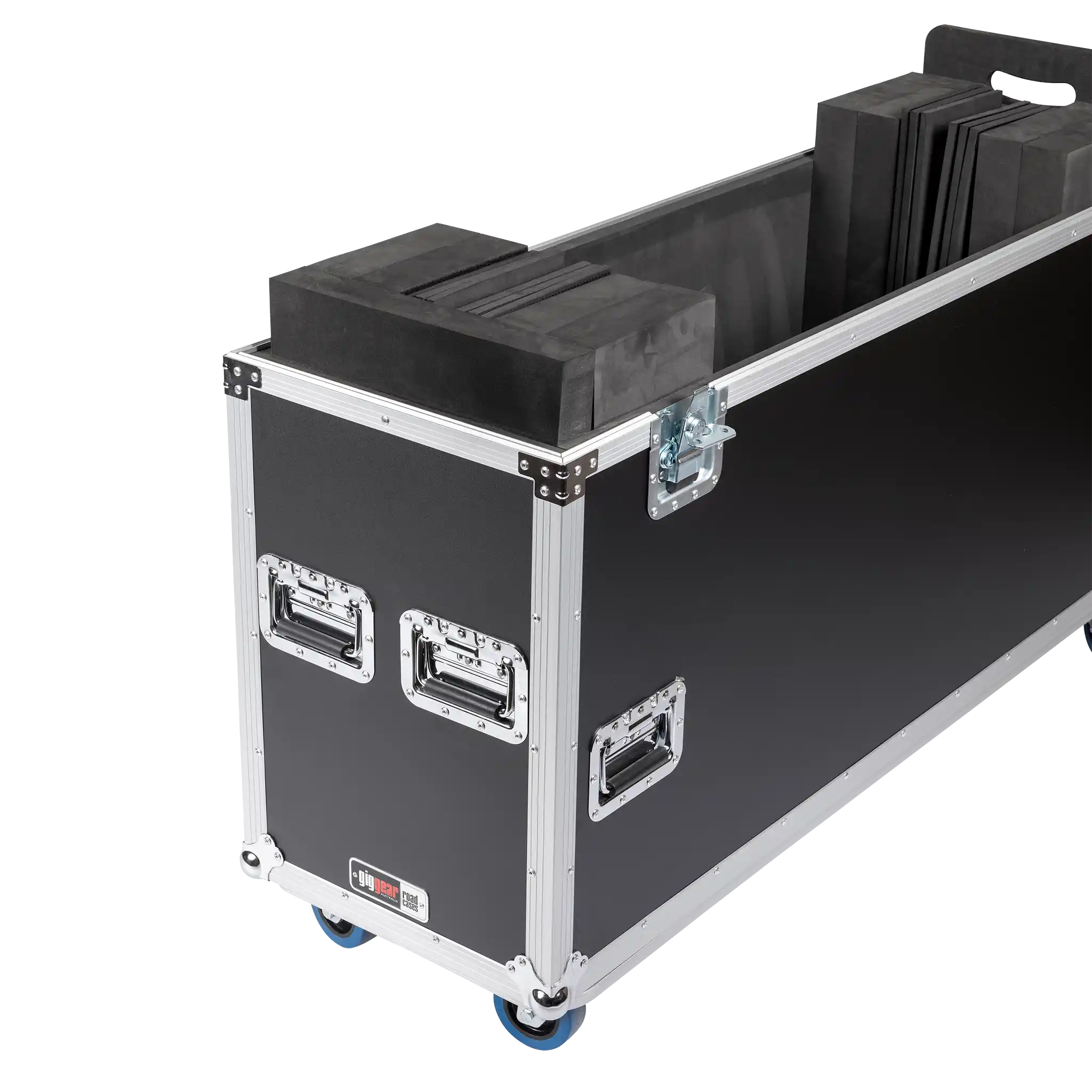 hc lcd 5055 05 adjustable heavy duty lcd plasma road case for 50" 55" screens
