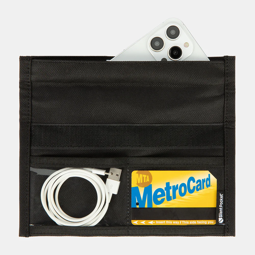 faraday bag black slnt utility faraday phone bag (medium)
