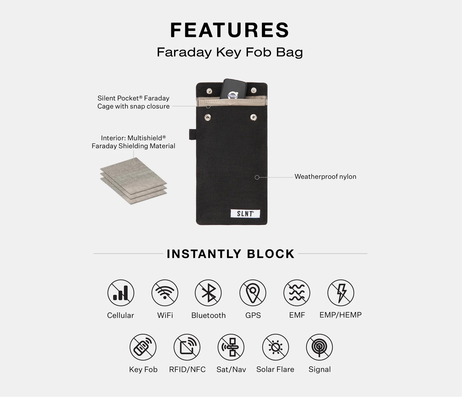 slnt slnt faraday key fob guard xs