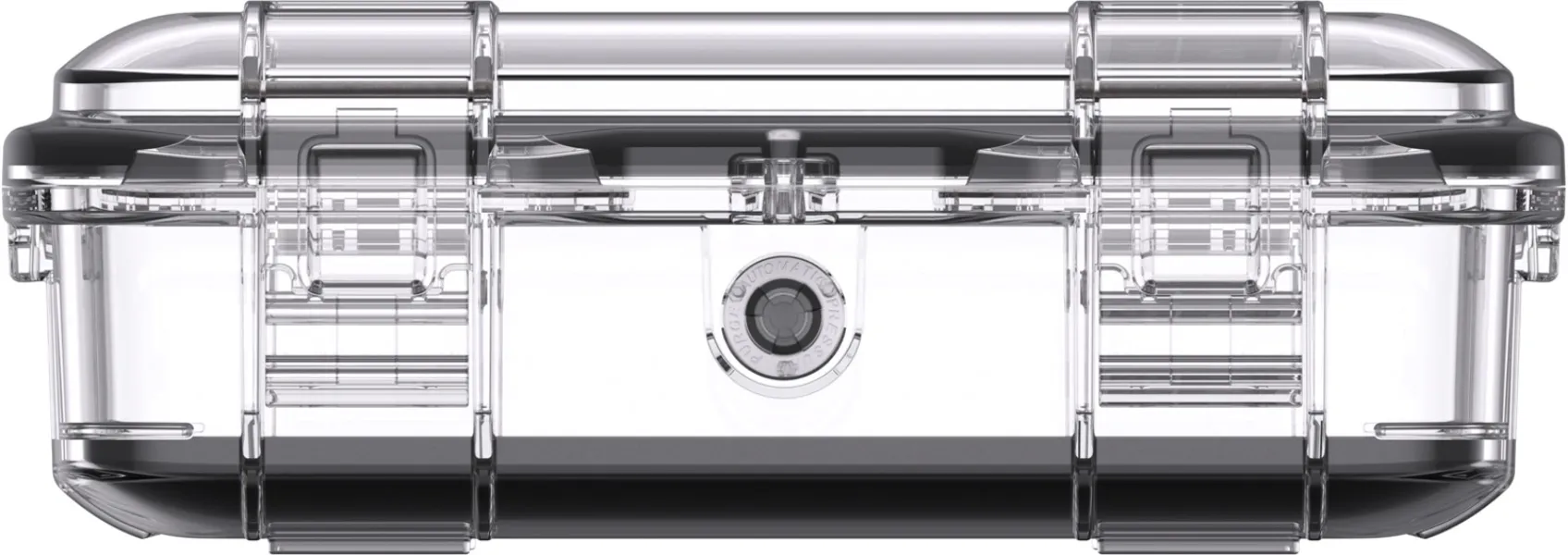 pelican m50 micro case clear black side Pelican M50 Micro Case in a clear and black finish, showing the front detail