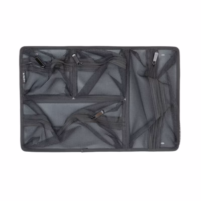 A-MoDe mesh lid organizer for Pelican cases featuring multiple zippered compartments in dark grey nylon