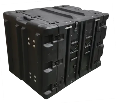 Rugged black Pelican 11U Classic Rack Case with 25-inch depth.